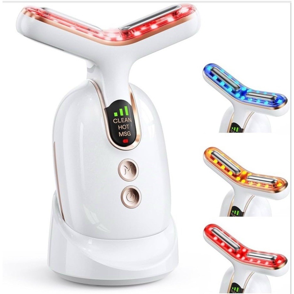 Facial Massager Red-Light-Therapy-for-Face‎ and Neck, Face 𝖲 culpting White